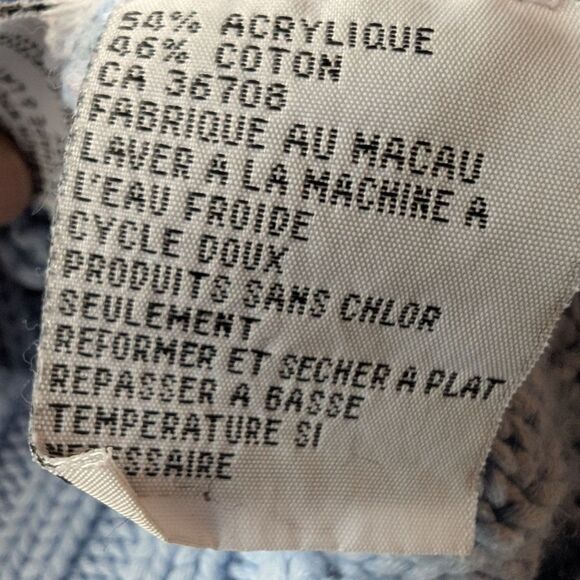 Cotton Baby Blue Cable Knit Short Sleeves Sweater Size S - Picture 4 of 7